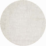 Close-up of round Axelia Charcoal Area Rug. Cream and tan textured Southwestern design. Machine woven polyester. Design-Round-53