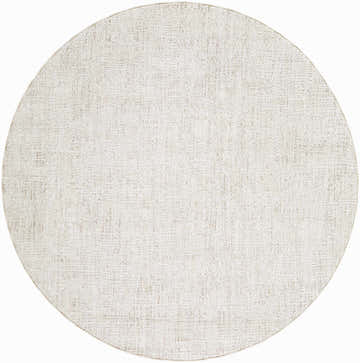 Close-up of round Axelia Charcoal Area Rug. Cream and tan textured Southwestern design. Machine woven polyester. Design-Round-53