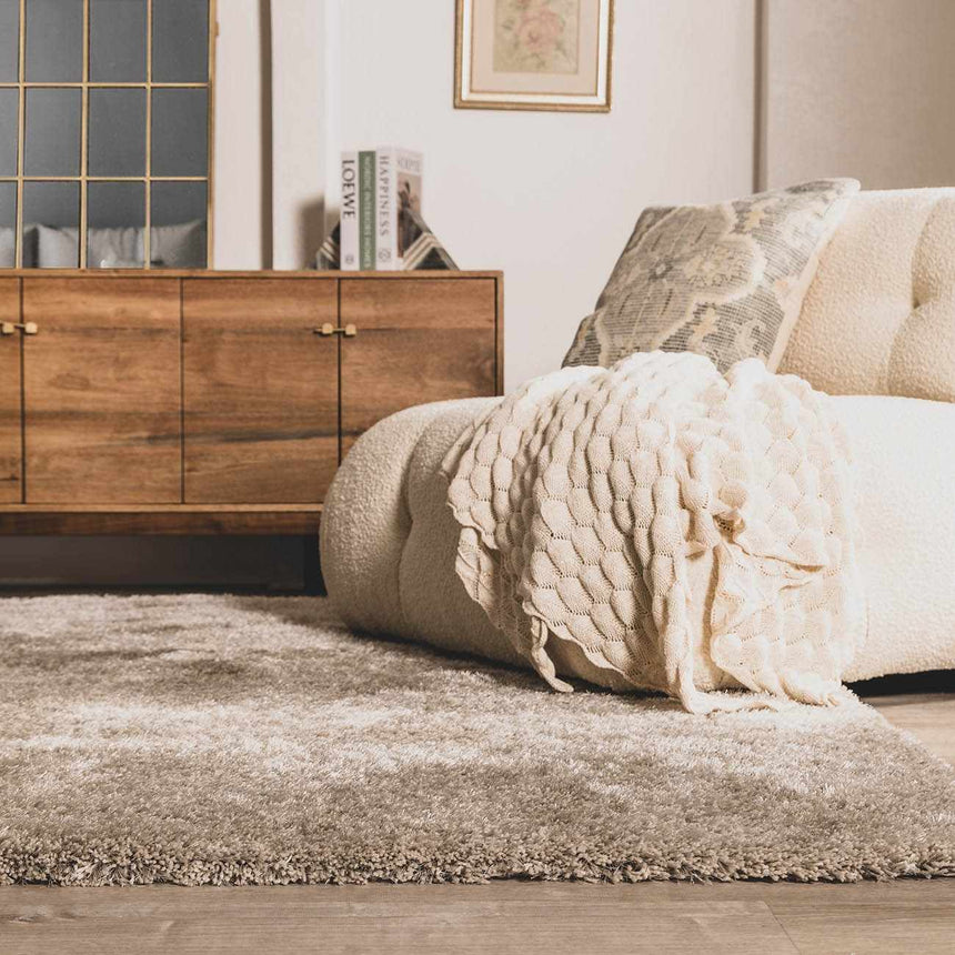 Sandbach Solid Light Gray Shag Rug