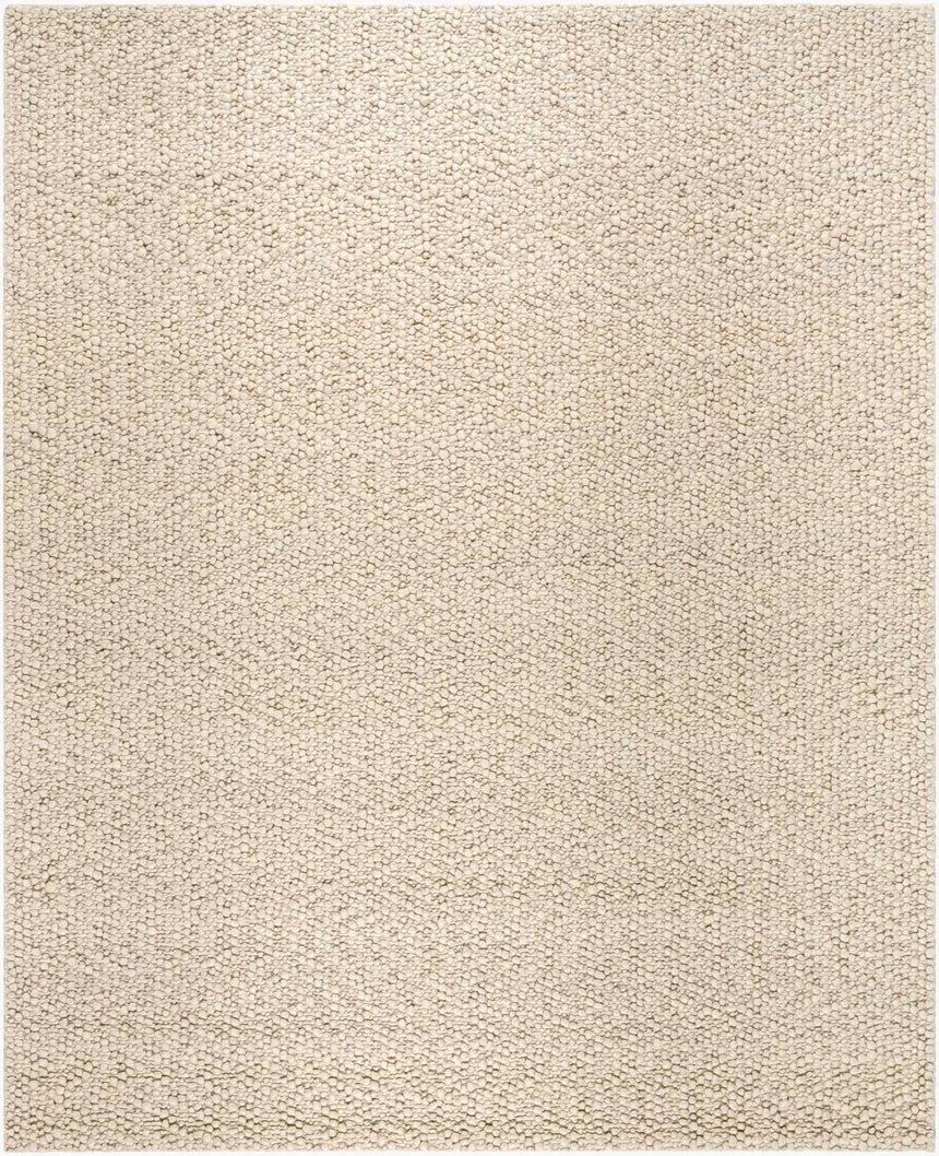 Penmaen Solid Cream Hand-Woven Wool Rug