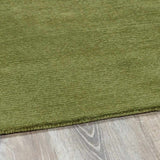 Brockton Solid Green Hand Loomed Wool Area Rug