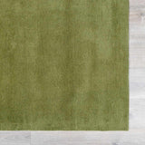 Brockton Solid Green Hand Loomed Wool Area Rug