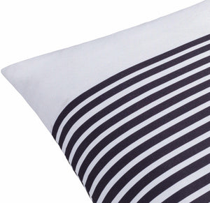 Aliyus Black Striped White Throw Pillow