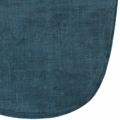 Anjang Modern Faux Silk Rug in Teal Blue