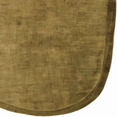 Anjang Modern Faux Silk Rug in Gold Mustard