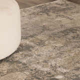 Close-up of the Pialba Thick Luxe Abstract Smokey Rug showing its texture and smokey blend of sage, gray, and taupe colors. Swatch