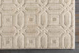 Patrick Beige Geometric Cut and Sew Custom Rug