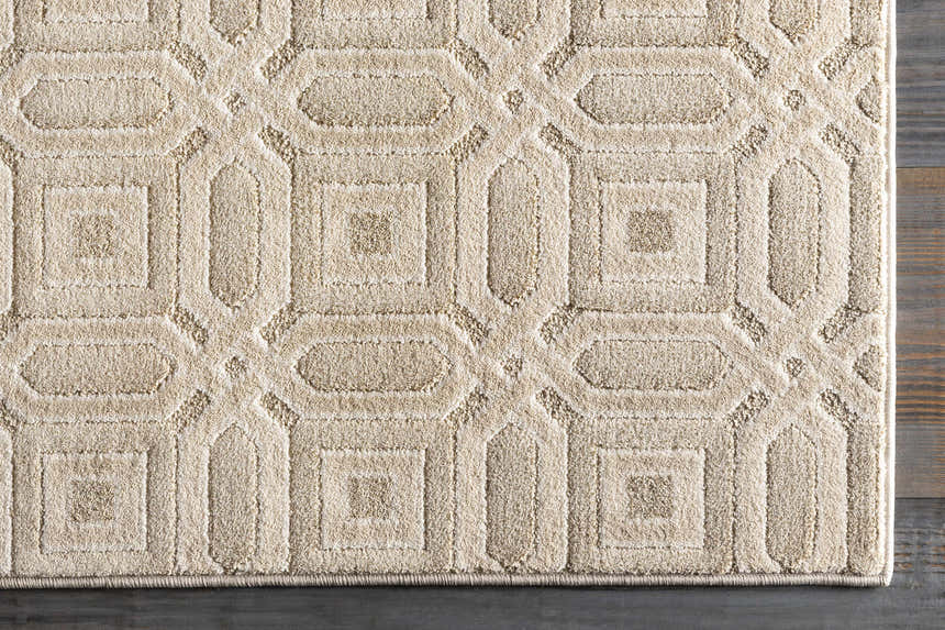 Patrick Beige Geometric Cut and Sew Custom Rug