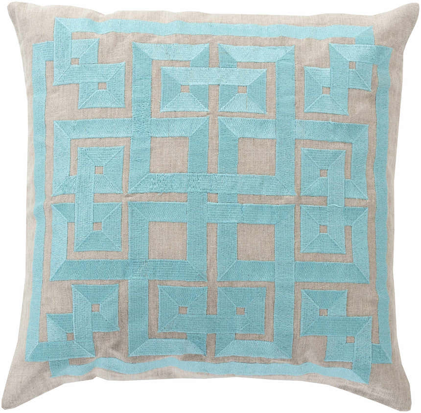 Plenty Aqua Geometric Pattern Accent Pillow - Clearance