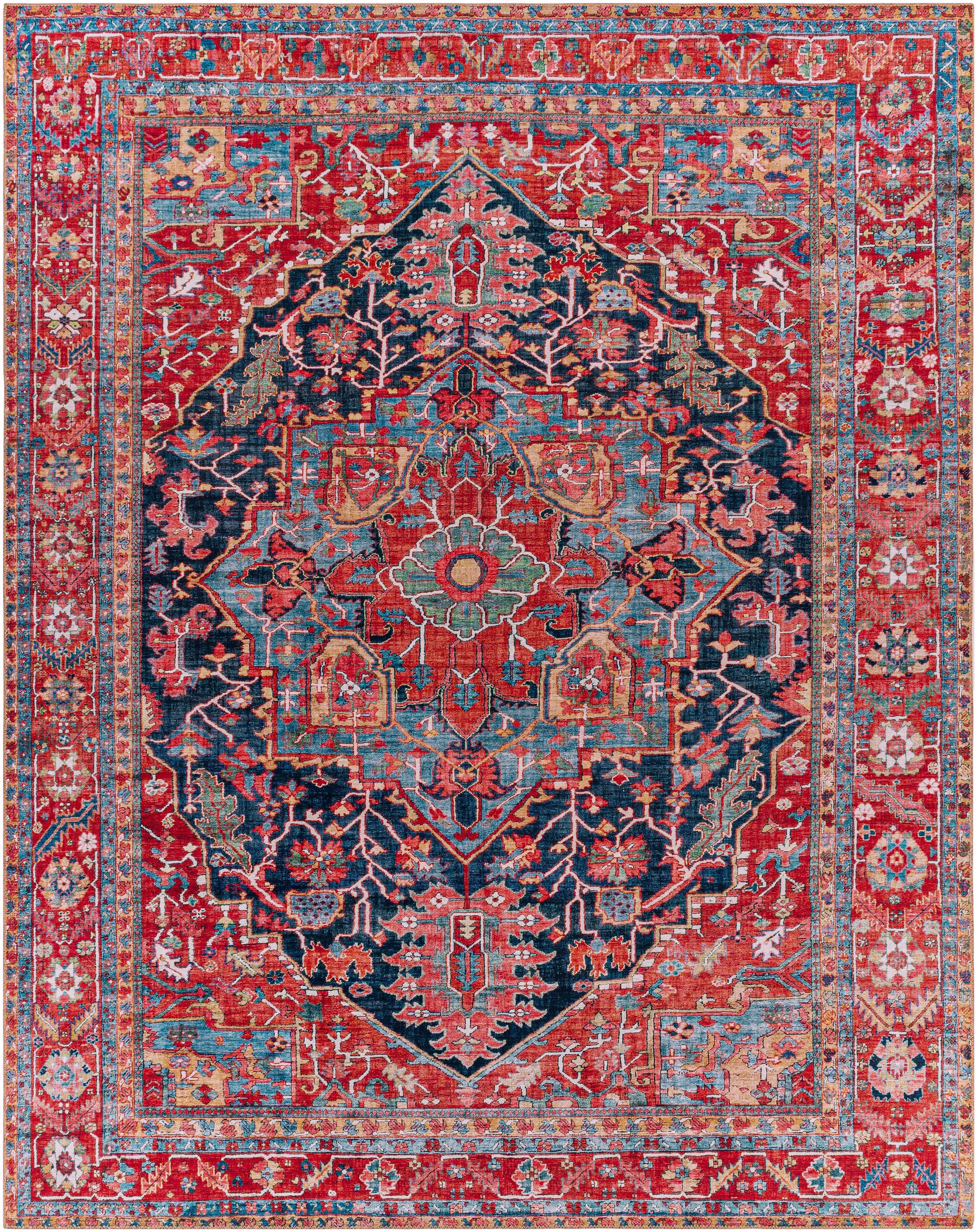 Pauline Red Medallion Performance Rug – Boutique Rugs