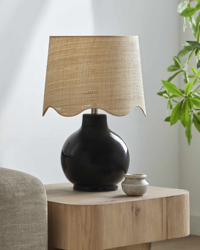 Pojezerje Black Rattan Table Lamp