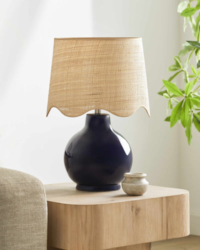 Pojezerje Navy Rattan Table Lamp