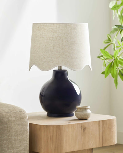 Pojezerje Navy & Wheat Table Lamp