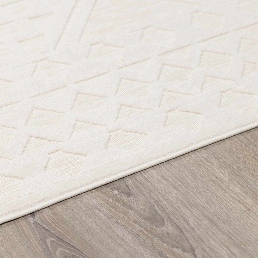 Plumtree 3D White Outdoor Rug