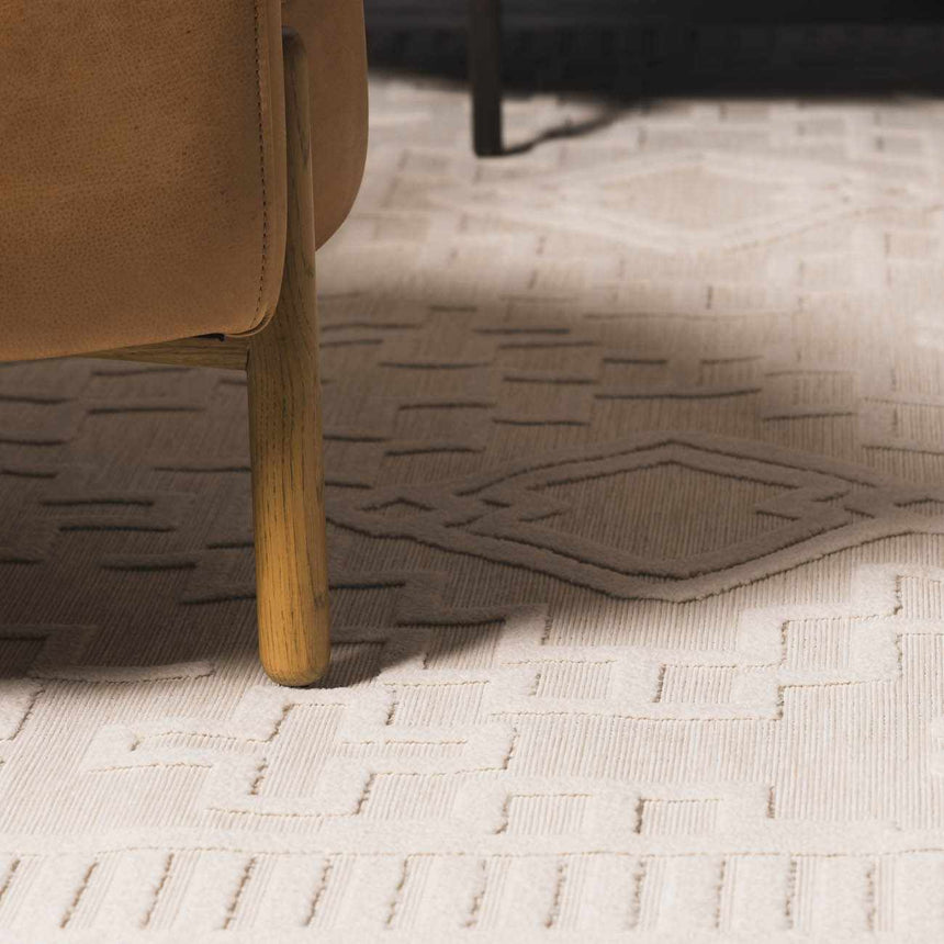 Plumtree 3D White Outdoor Rug