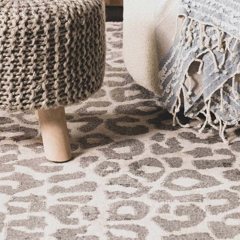Beige Liversedge Leopard Print Area Rug – Boutique Rugs