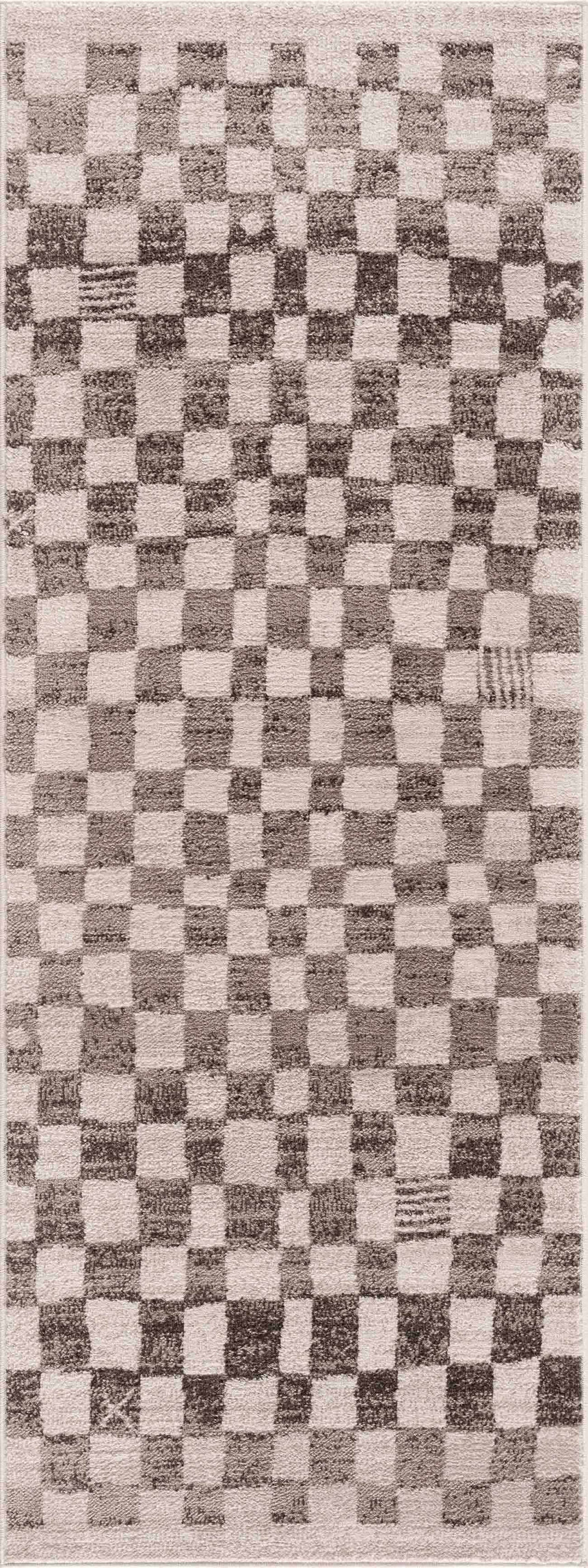 Benjy Irregular Checkboard Rug - Beige