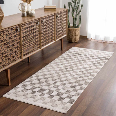 Benjy Irregular Checkboard Rug - Beige