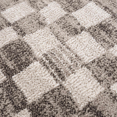 Benjy Irregular Checkboard Rug - Beige