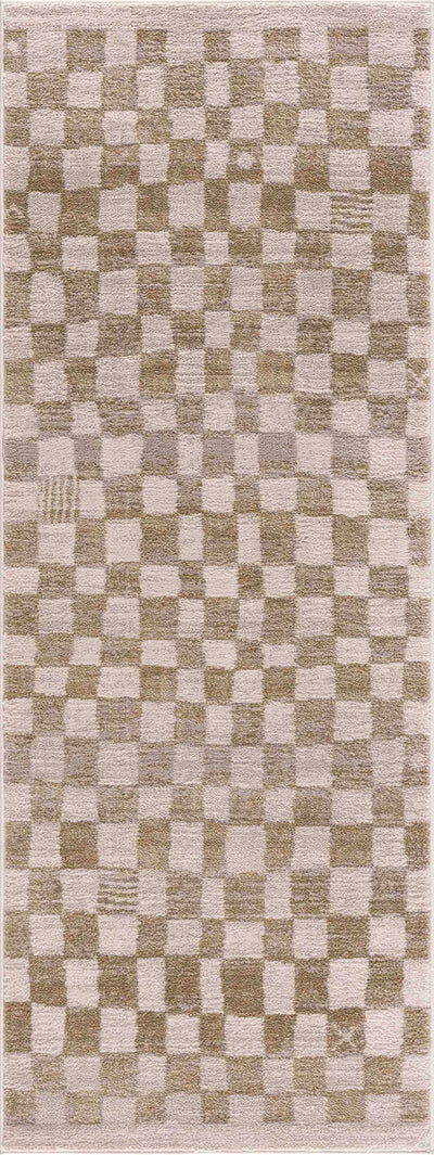 Benjy Irregular Checkboard Rug - Cream&Gold