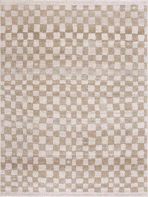 Benjy Irregular Checkboard Rug - Cream&Gold