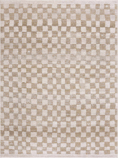 Benjy Irregular Checkboard Rug - Cream&Gold