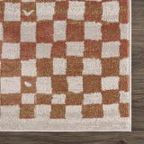 Benjy Irregular Checkboard Rug - Cream&Salmon