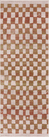 Benjy Irregular Checkboard Rug - Cream&Salmon