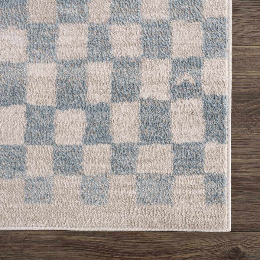 Benjy Cream & Light Blue Checkered Area Rug – Boutique Rugs