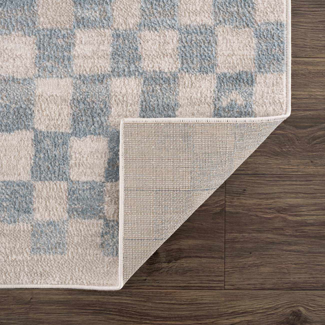 Benjy Cream & Light Blue Checkered Area Rug – Boutique Rugs