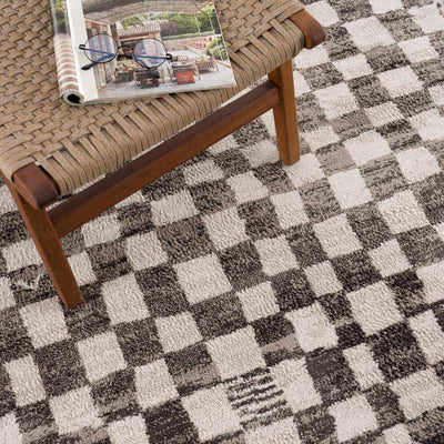 Benjy Cream & Charcoal Checkered Area Rug