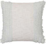 Pototan Light Gray Fringe Texture Throw Pillow - Clearance