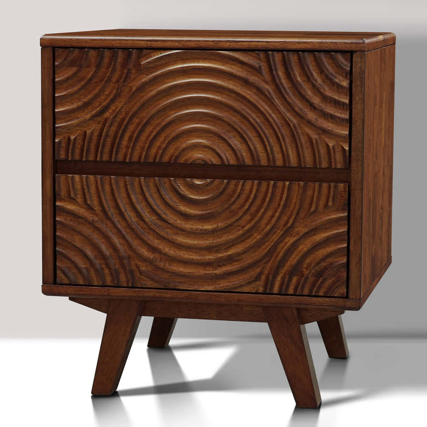 Acacia Harmony Nightstand with 2 Drawers