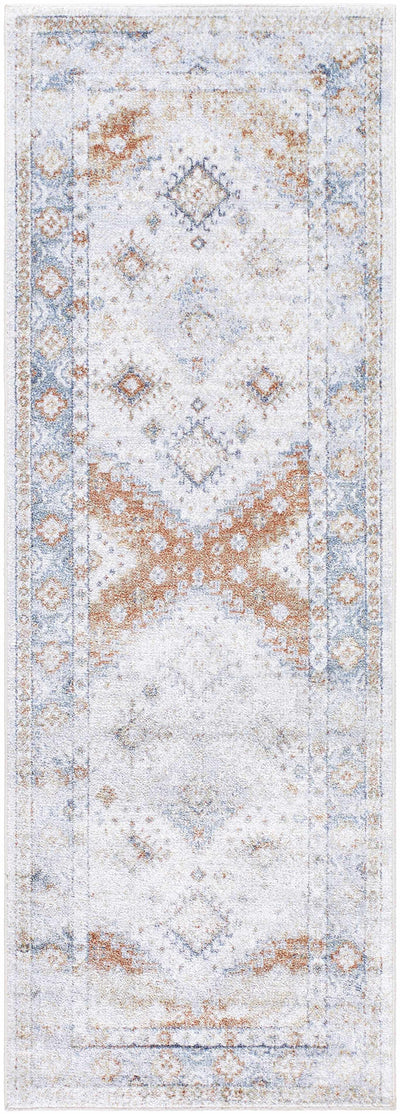 Agaton Blue & Brown Washable Area Rug