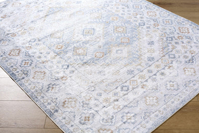 Agaton Blue Washable Area Rug