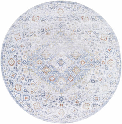 Agaton Blue Washable Area Rug