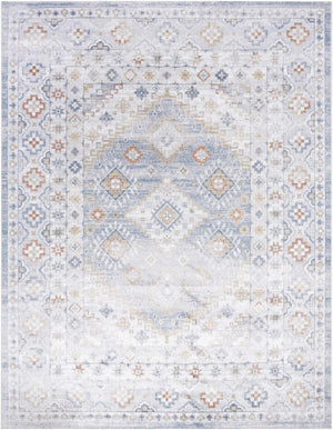 Agaton Blue Washable Area Rug