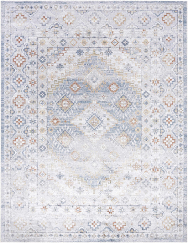 Agaton Blue Washable Area Rug