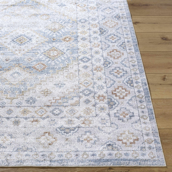 Agaton Blue Washable Area Rug