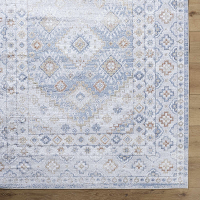 Agaton Blue Washable Area Rug