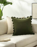 Zacao Olive Cotton Throw Pillow