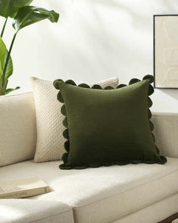 Zacao Olive Cotton Throw Pillow