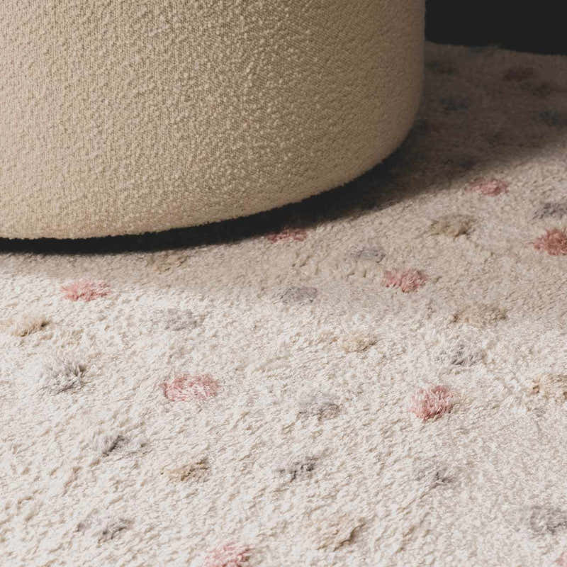 Cansu Pink & Cream Dotted Area Rug – Boutique Rugs