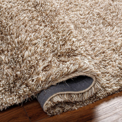 Ascot Solid Beige Wool Shag Rug