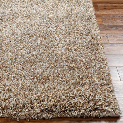 Ascot Solid Beige Wool Shag Rug