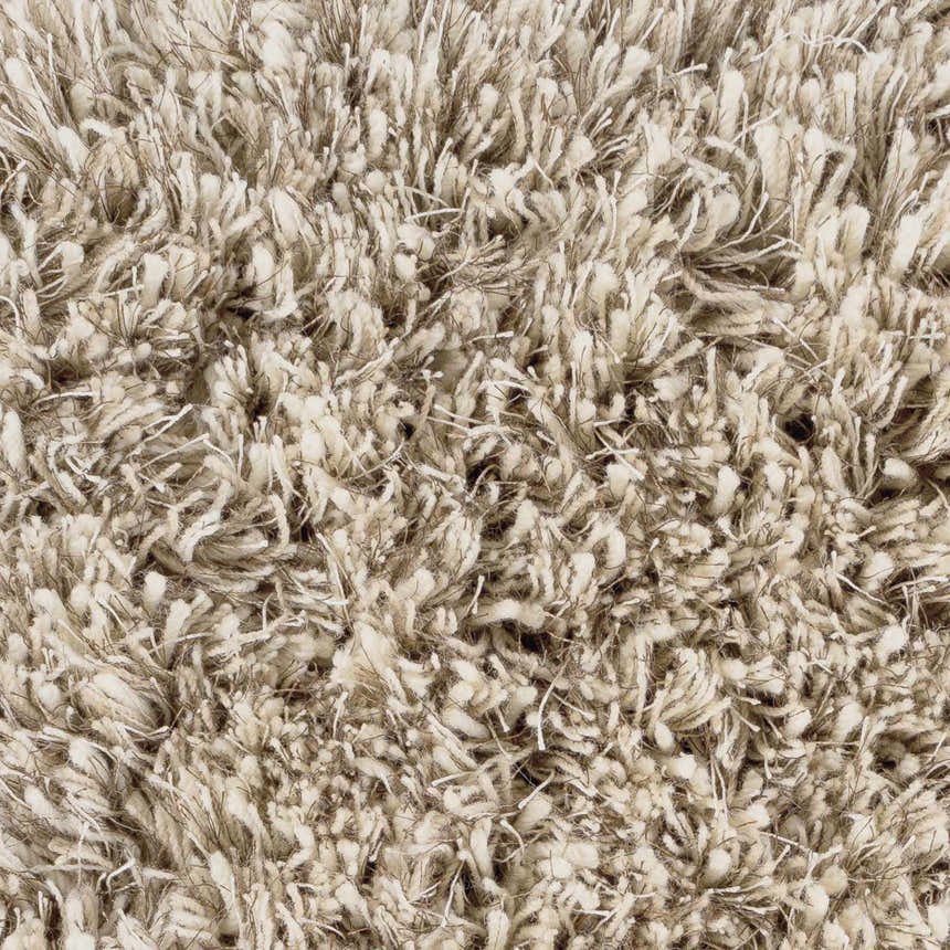 Sample Ascot Solid Beige Wool Shag Rug