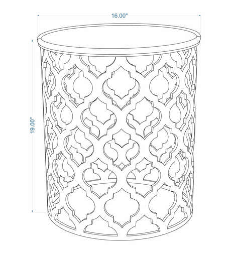 Retreat Golden Lattice Metal End Table