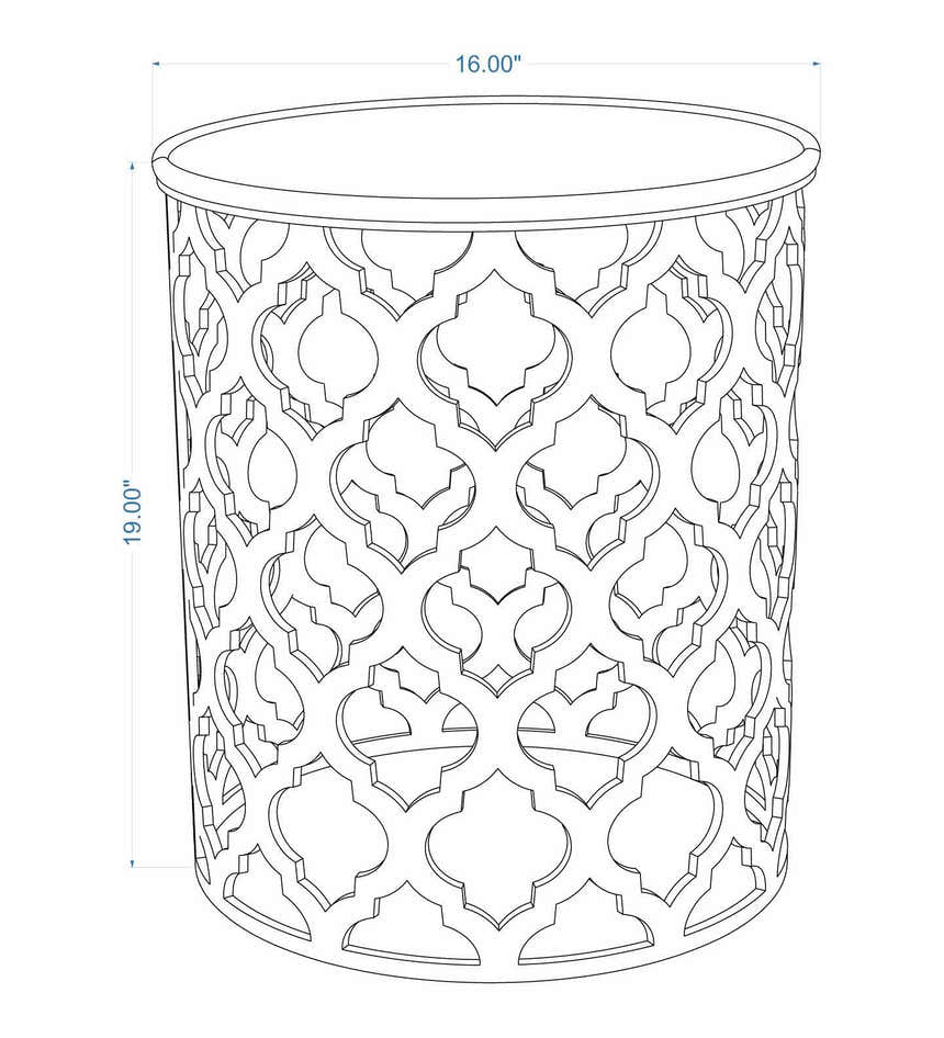 Retreat Golden Lattice Metal End Table