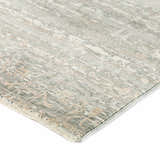 Close up of the Dalyn Regal RG2 Mist Area Rug showing its blue, chestnut, and ivory traditional pattern.