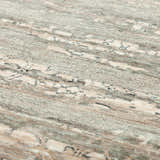 Close-up of Dalyn Regal RG2 Mist Area Rug, showing its blue, chestnut, and ivory farmhouse-style pattern and soft texture.